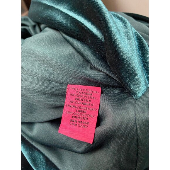 Betsey Johnson Dress Womens 4 Green Velveteen Halter Draped Faux Wrap Y2k - Picture 6 of 11